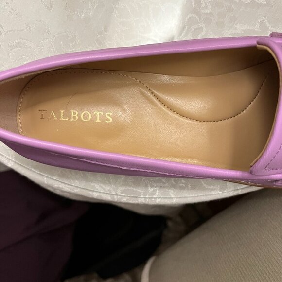 Talbots Womens LAURA Loafer 8.5 Purple:Leather Slip On Academic NEW - Picture 5 of 7